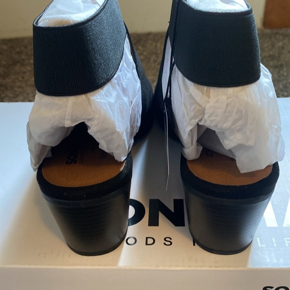 Sonoma Ortholite eco Stonefish Slingback Ankle Boots Open Toe Black Sz 8.5 - Picture 5 of 5